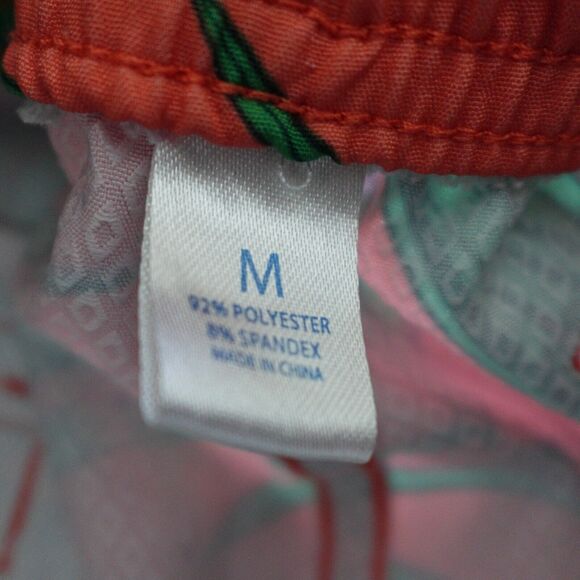 Southern Tide Swim Trunks Men M Tropical Palm Print Coral Green 6" Mesh Lined - Picture 7 of 9